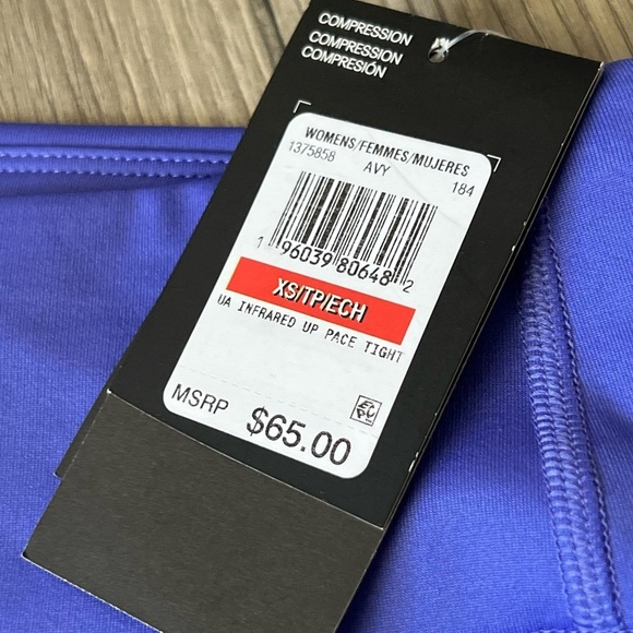 NWT Under Armour Women’s Infared Up Pace Compression Leggings | Light Purple XS - Picture 4 of 7